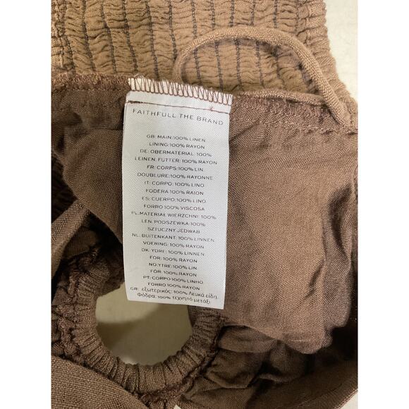 Faithfull The Brand 'Cyprus' Brown Halterneck Linen Top Size S - Picture 5 of 5